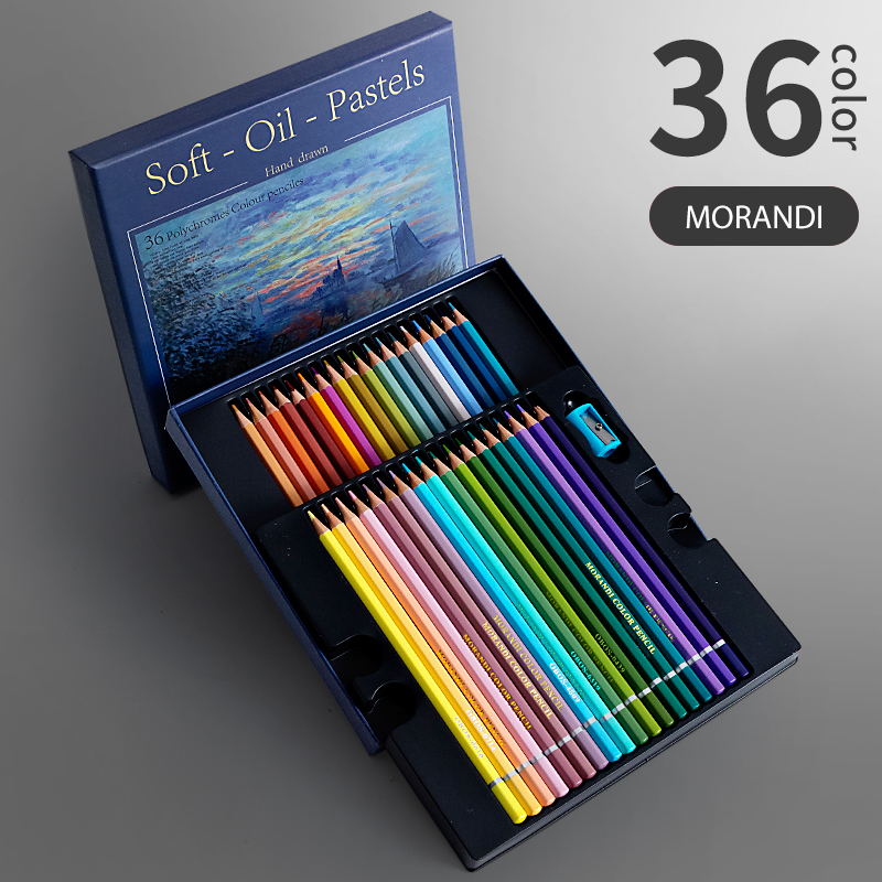 Juego de lápices de colores aceitosos profesionales, caja de cables de colores surtidos para dibujar artistas de pintura, útiles escolares para estudiantes, 24/36/48: Verde