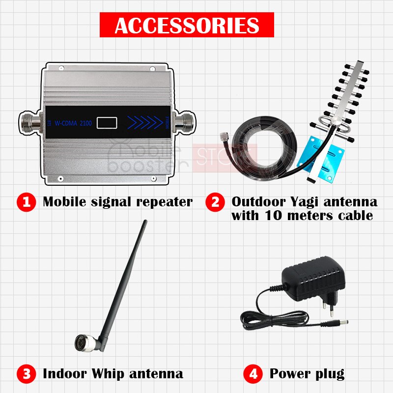 Verstärker 3g Booster wcdma/umts 3g 2100 zellular Signal Booster verstärker praktisch Signal Booster Antenne Bausatz 70dB