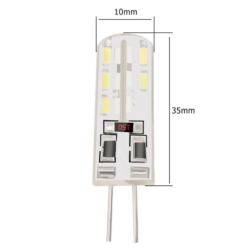 Smd 3014 g4 led lampa 2w dc 12v vita 24 led silikon majs glödlampa 110lm halogenljus