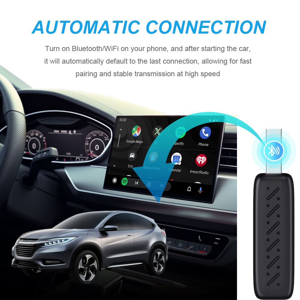 2in1 kabellos Carplay & Android Auto Kasten verkabelt mit kabellos Dongle Auto anschließen Adapter OTA Aktualisierung Bluetooth Stecker & abspielen Mini Kasten