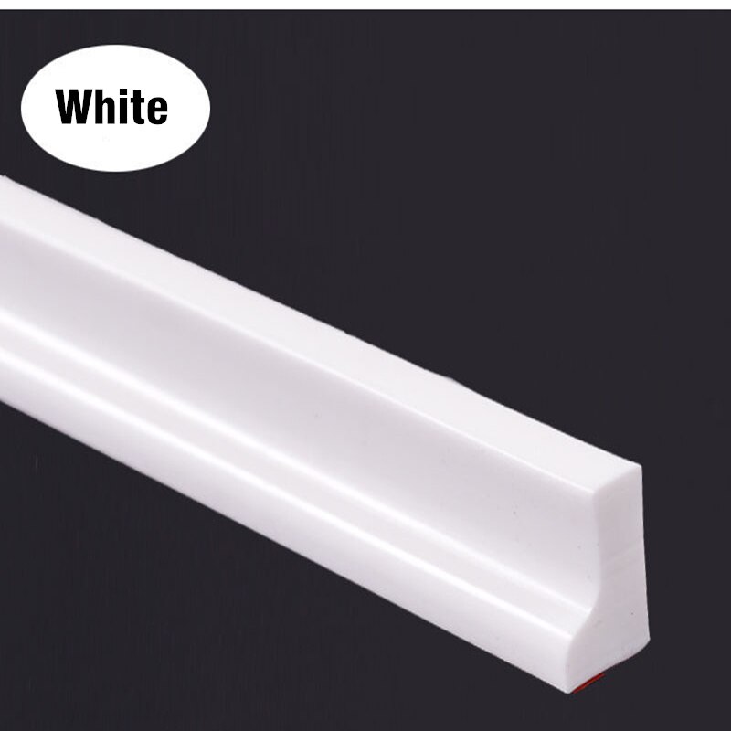 Water Stopper Douche Drempel Water Dam Bad Douche Barrière Dam Silicon Water Blocker Droge En Natte Scheiding Voor Badkamer: WHITE / 2m