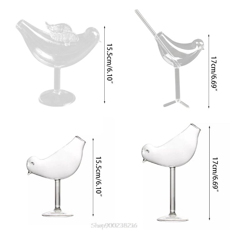 150ml fugl form cocktail beger glass personlighet molekylær røkt modelleringsglass fantasi vin beger  s01 20