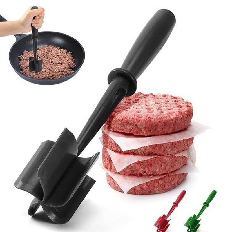 Keuken Vleeshakselaar Gemalen Rundvleesstamper Mengen, Slijpen en Stampende Spatel Vleesschraper voor het Gehakt