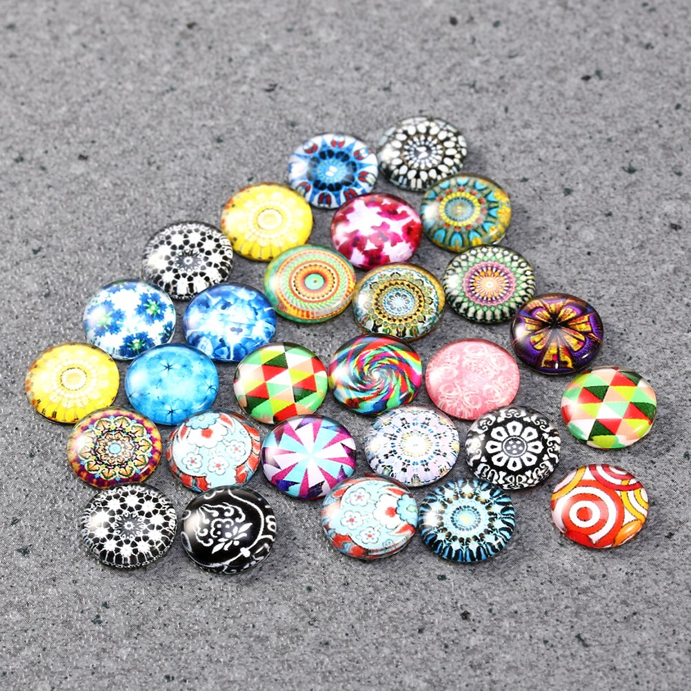 1 Set 50Pc Mixed Round Mosaic Tiles for Crafts Glass Mosaic Supplies for Decor Family Wall Adornment Jewelry Making 10, 12,14mm