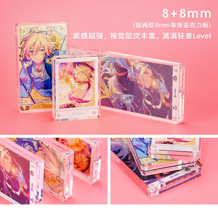 Double-Layer High-Definition Clear Acrylic Card Brick Mini Card Photo Frame Photocard Organization Postcard Storage Desktop Deco