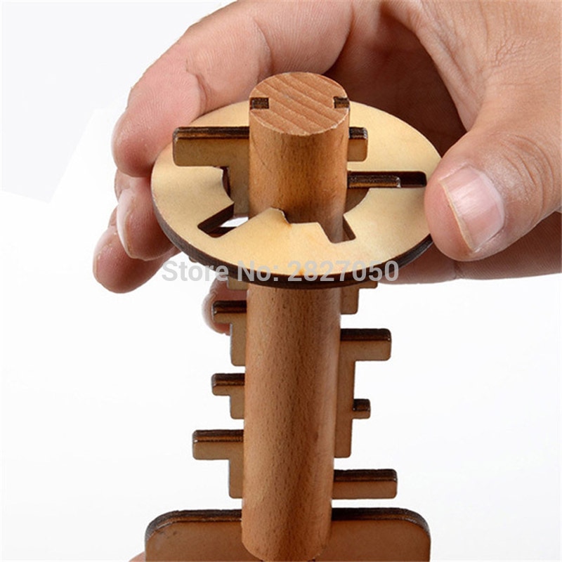 Unlock Key Clicking Blocks Wooden toy Classical Kong Ming Lock Intelligent Educational Block toys for children