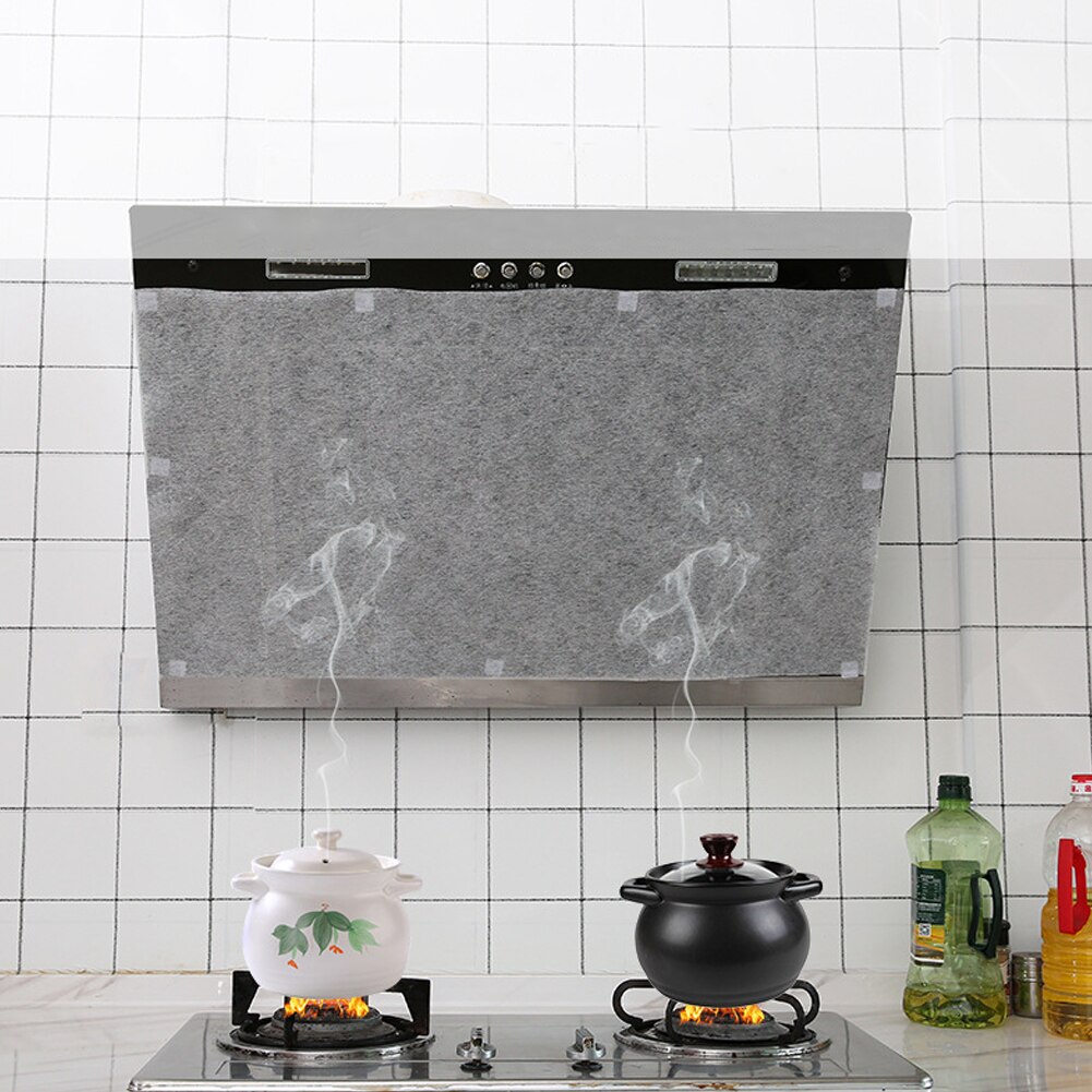 Niet Geweven Stof Papier Anti Oliedampen Stickers Afzuigkap Filter Stickers Anti Rook Cut Filter Absorberende Voor Keuken Wit 6Pcs