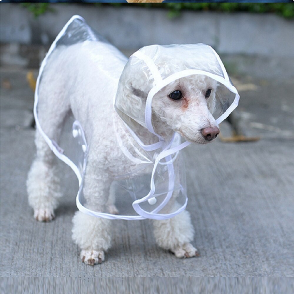 1pc Waterproof Dog Raincoat with Hood Transparent Pet Dog Puppy Rain Coat Cloak Costumes Clothes for Dogs Pet Supplies