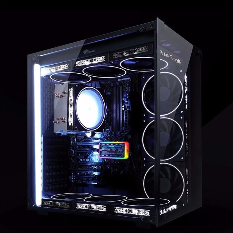 Computer Host LED Glow Blower Computer Modification Repair Parts Tool Cooling Fan Heat Sink Accessories Blower 12x12cm THB5169