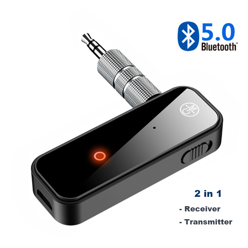 Bluetooth 5.0 sender modtager 2 in1 stik bt adapter 3.5mm audio aux adapter til bil audio musik aux håndfri headset: Bluetooth-adapter