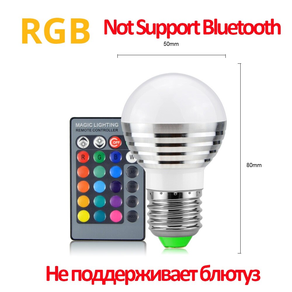 Dimmable Bluetooth 4.0 APP LED Light Neon Dream Color E27 Light Bulb AC85-265V Wireless Magic LED lamp Music Control Smart Light: Remote RGB