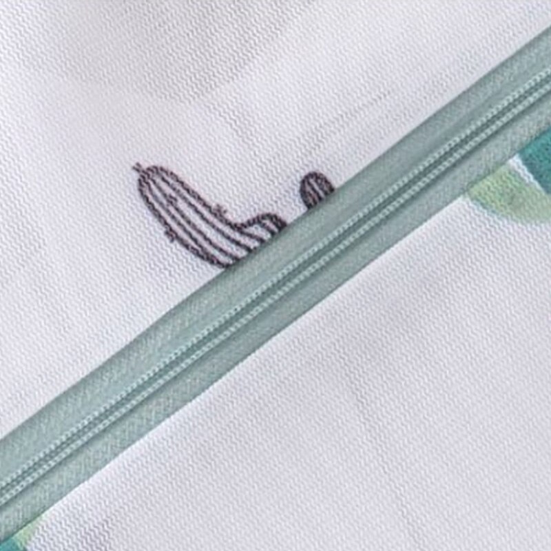 Mesh Laundry Bag Cactus Printing Zippered Polyester Washing Net Bag For Underwear Sock Washing Machine Pouches Clothes Bra Bags