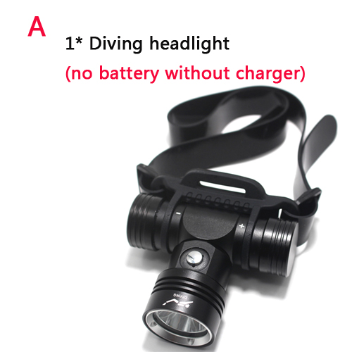 Faro de buceo IPX8 L2 faro impermeable de buceo 100 metros linterna subacuática luz amarilla/blanca luz LED para cabeza: Azul / Negro