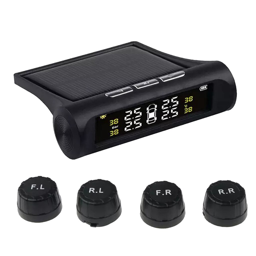 Solar Car Tire Pressure Monitor Tyre Monitoring Real-time External Sensor