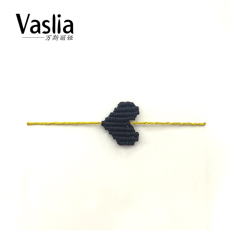 VISALIA-pulsera trenzada con forma de corazón para mujer, de la suerte arcoíris brazalete con, hilo simple de , joyería hecha a mano, el mejor de verano: black