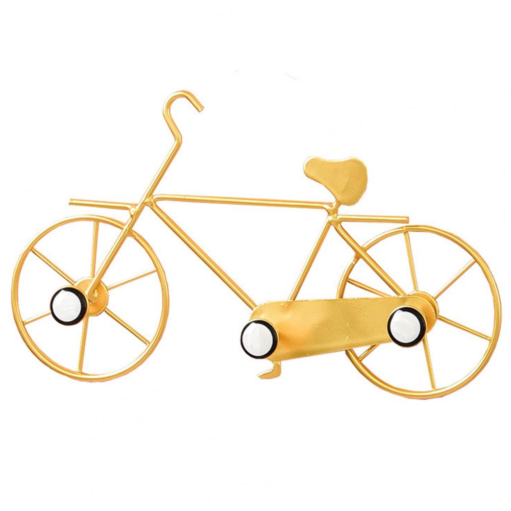 Gouden Fiets Vorm Muur Haken Decoratieve Haken Muur Art Decor Ijzeren Deur Haak Thuis Organizer Sleutelhouder Hoed Tas Haak hanger: Golden