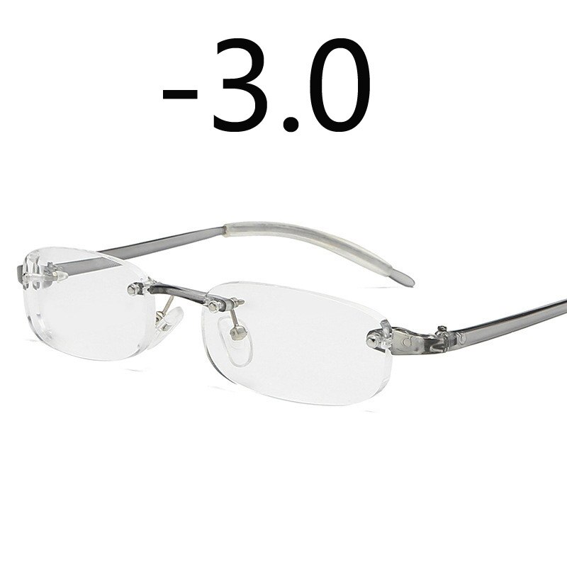 Randloze Bijziendheid Bril Mannen Vrouwen Ultralight Kortzichtig Bijziend-1 -1.5 -2.0-4.0, verziendheid + 1.0 + 1.5 + 2.0 + 4.0: myopia -3.0