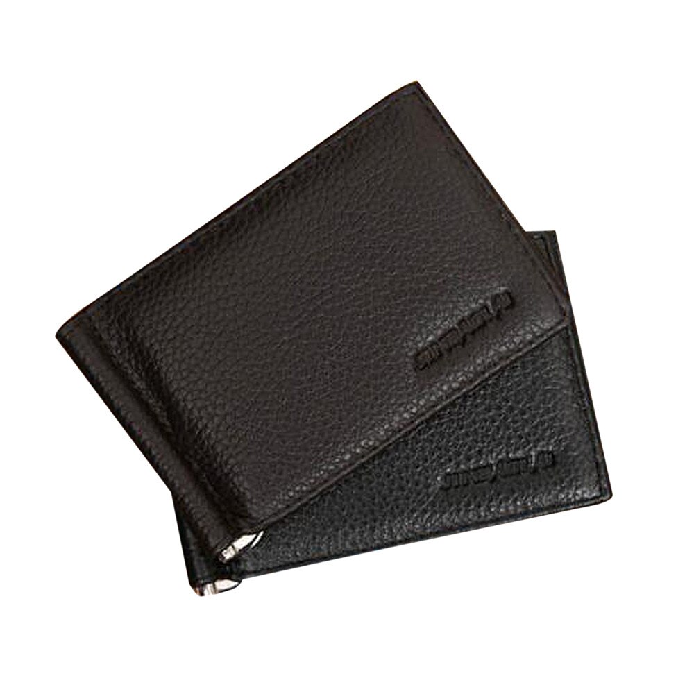 Xiniu luxe merk kleine mini ultradunne slanke portemonnees heren leren portemonnee met clip en id- en creditcardhouder