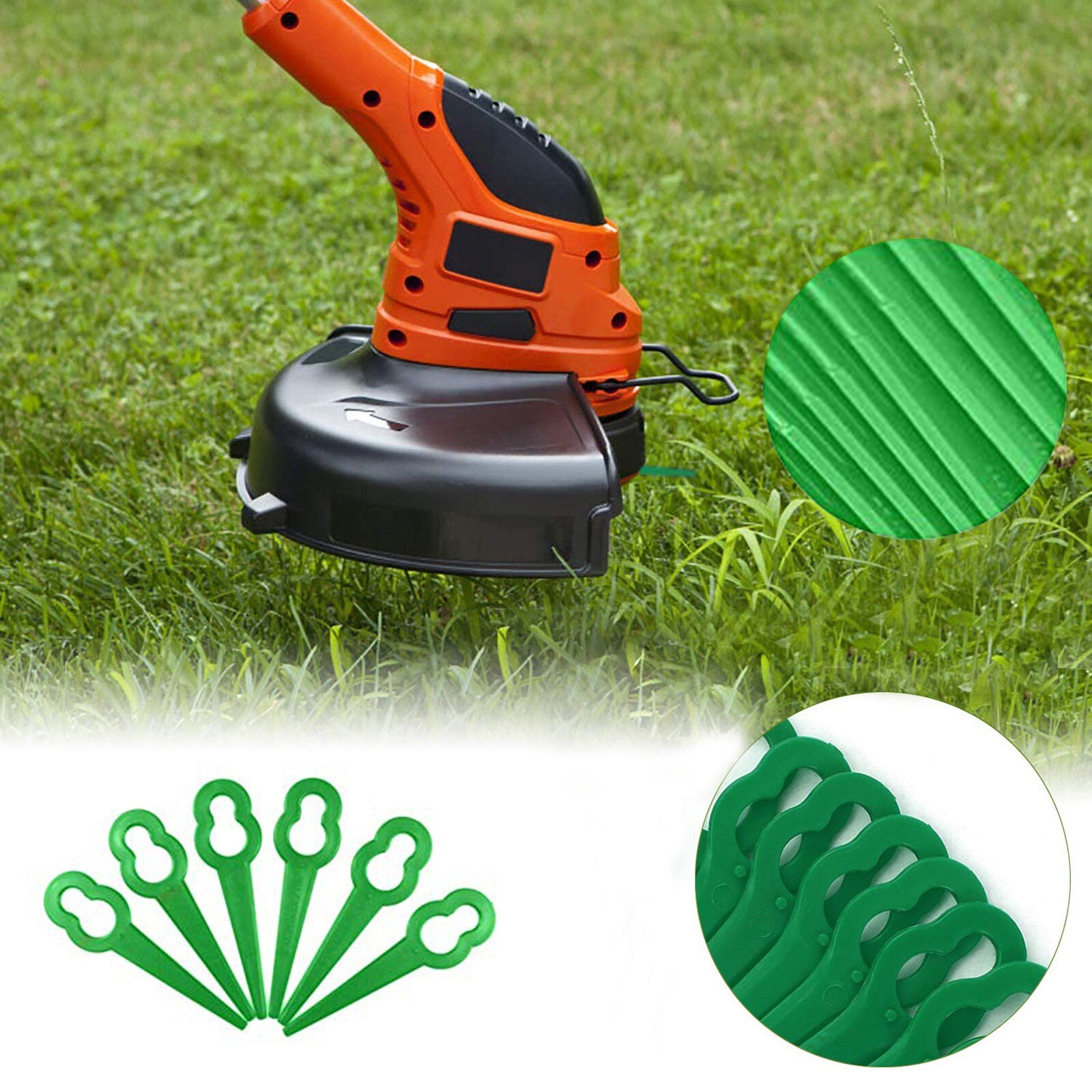 100/200pcs Plastic Blades Trimmer Head Blades Replacement Cut Blade For Stihl PolyCut 2-2 Lawn Mower Garden Accessories