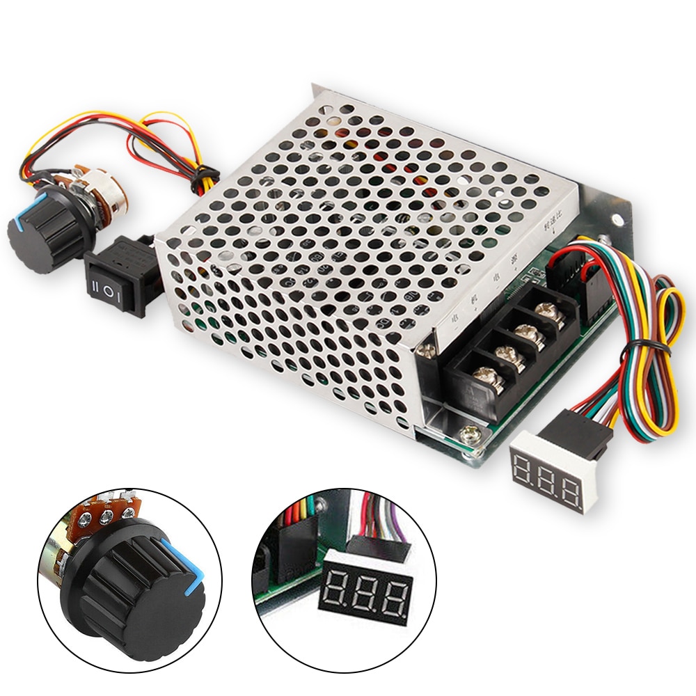 DC10-55V 40A Motor Governor Bidirectional Forward and Reverse DC Brush Motor Speed Governor with Digital Scale Tachometer