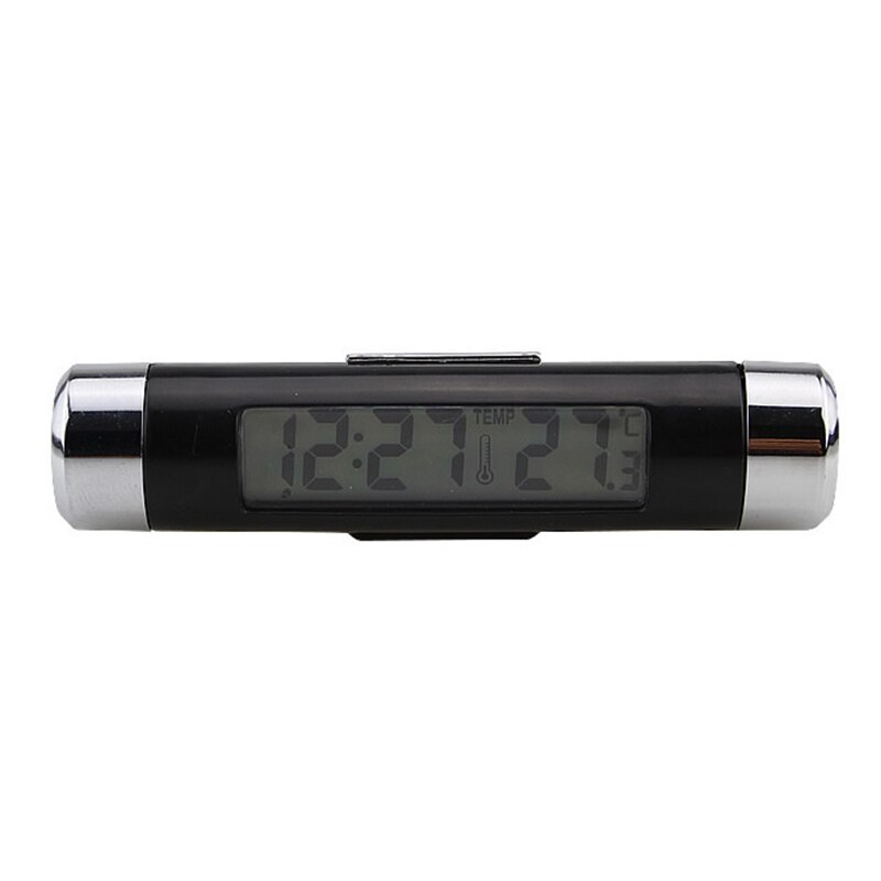2 in 1 auto voertuig lcd digitale achtergrondverlichting auto thermometer klok kalender display auto luchtrooster uitlaat clip-on klok