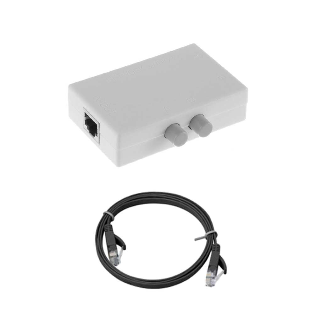 RJ45 Splitter Selector Switch, 2 Port Network Switch Splitter Selector Hub Ethernet Mini Switch Box