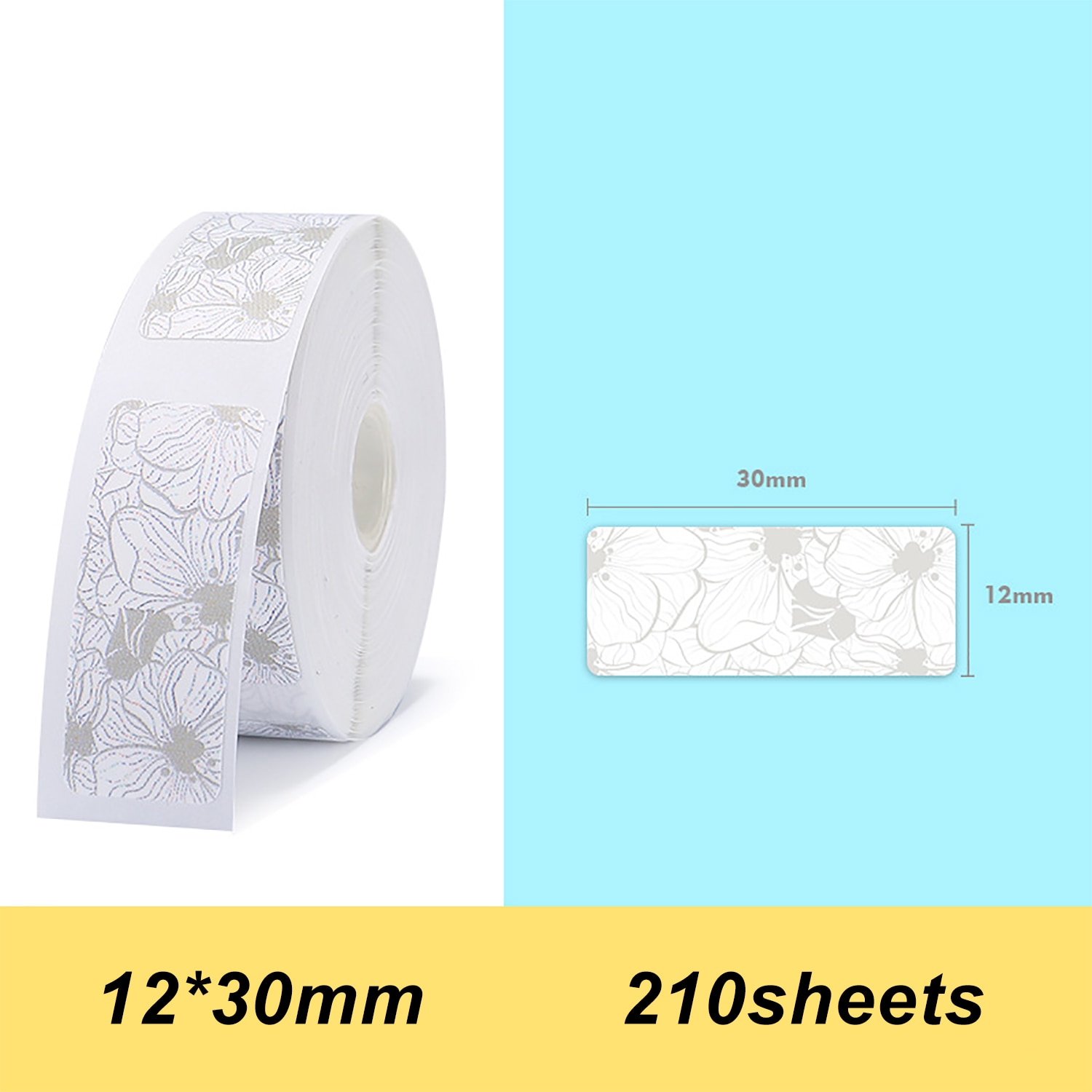 Étiquettes d'impression thermique prix nom étiquettes étanche larme résistant 12*22mm 260 pièces/rouleau pour la maison organisateur supermarché: Jaune