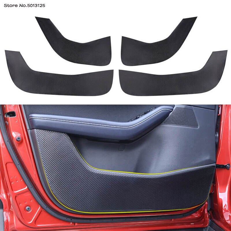 Bil karbonfiber lær dørbeskytter pad dør planke anti spark pad anti skitten pute matte deksel for mazda  cx30 cx-30
