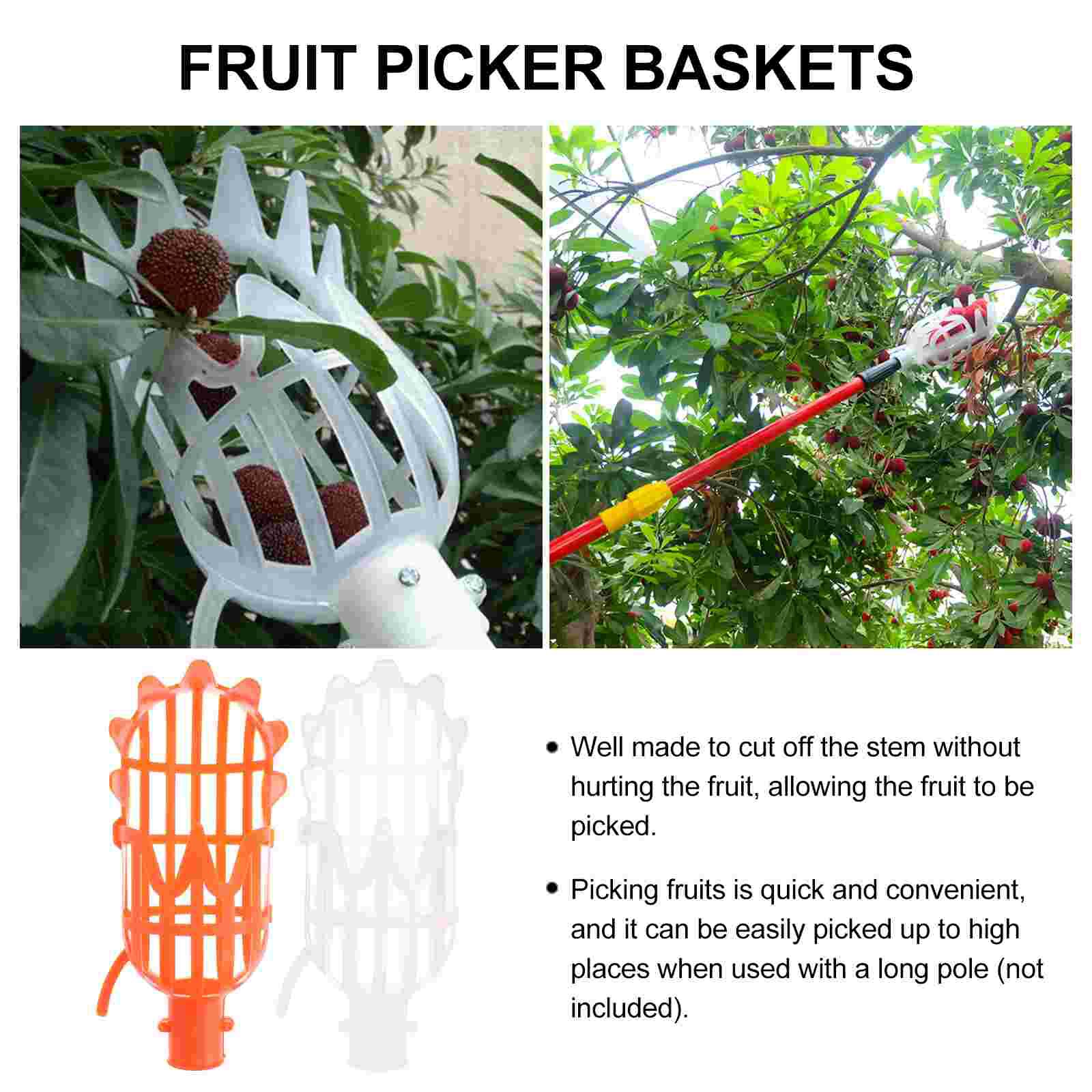 2 pezzi cestini perla mietitrice cachi strumento di raccolta frutta raccolta attrezzature frutta ricevitore per frutteto giardino esterno