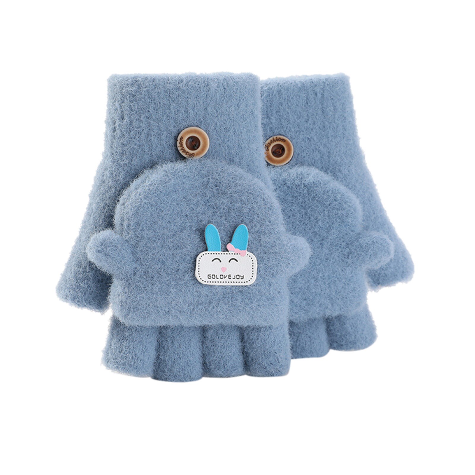 Soft Convertible Flip Top Handschoenen Kids Baby Winter Warm Knit Vingerloze Wanten Rekawiczki Leuke Cartoon Kinderen Handschoenen Guantes