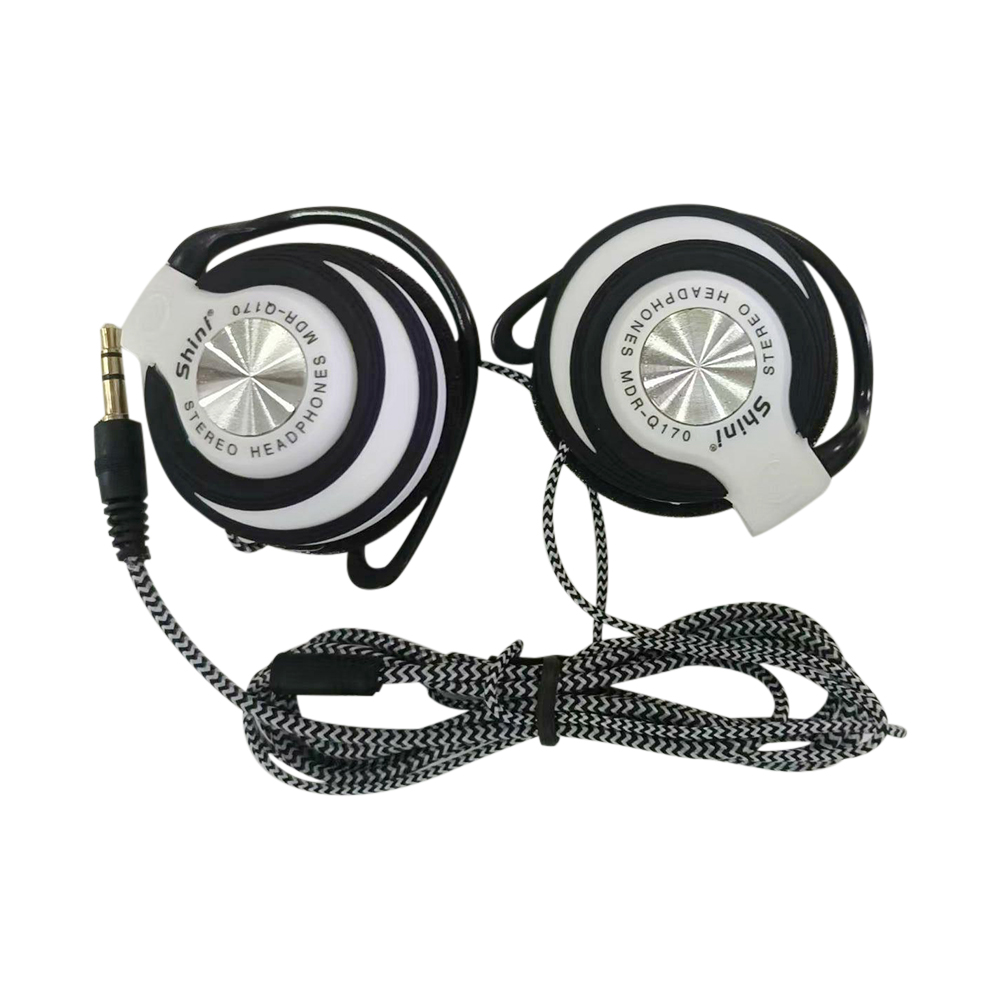 Q170 Universal 3,5mm Wired Kopfhörer HIFI Heavy Bass Headset Over-ear Einstellbare Ohr Haken Kopfhörer Musik Kopfhörer: WHITE