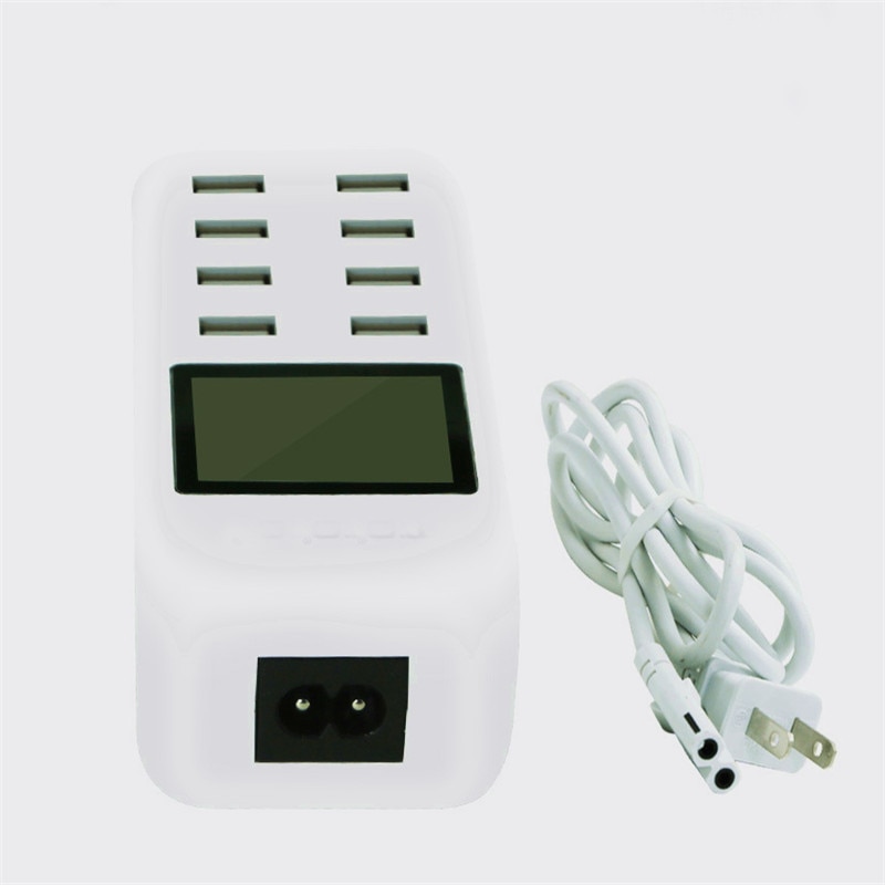 USB Lader Draagbare Multi Usb-poort Snellader 8 Port USB Socket Snelle Lader met Lcd-scherm voor Smart Mobiele telefoon