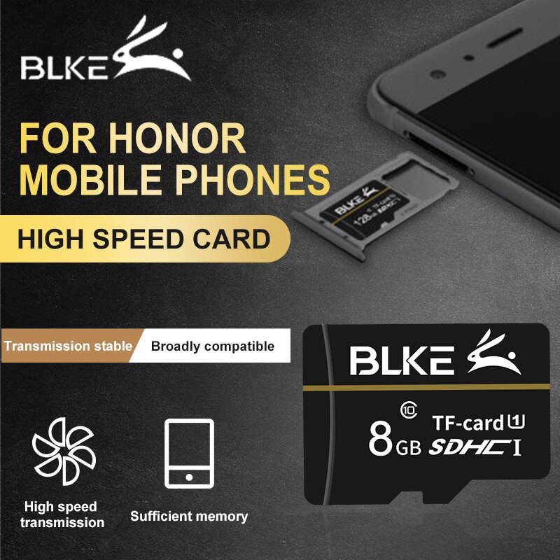 Blke Huawei Honor Mobiele Geheugenkaart Microsd 64G 128G Voor Play3e/9x/8x/V10/v9/V8 Pro/20i/10 Jeugd/Note10/Play8A Pro/7A/6A/5A/8C: 8GB