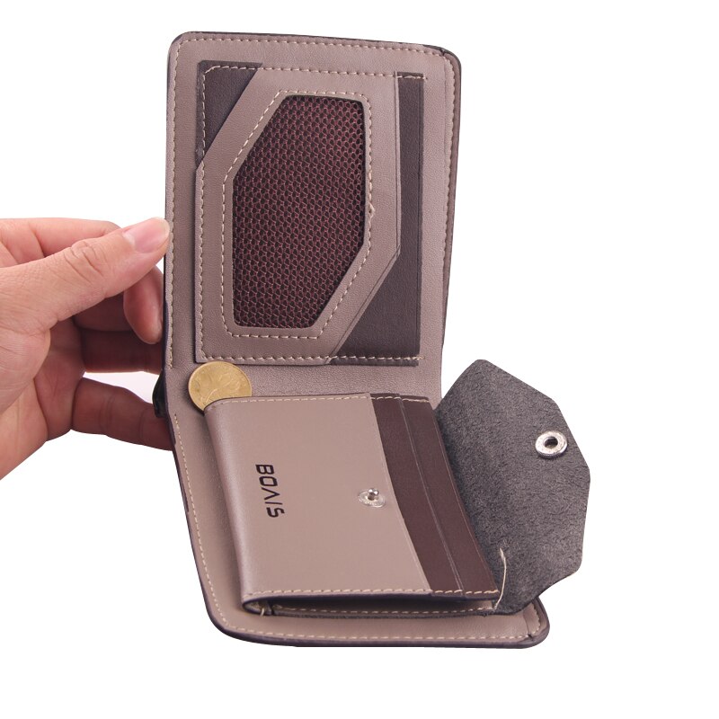 Pu leren minimalistische portemonnee slanke creditcardhouders korte portemonnee heren portemonnees heren effen heren portemonnees