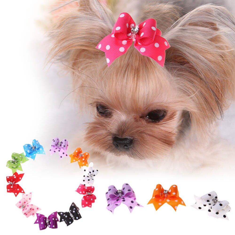 5PCS pet lederen band bloem bows haar decoratie dierbenodigdheden hond kat hoofd bloem kaart Pet Grooming Accessoires Kerst