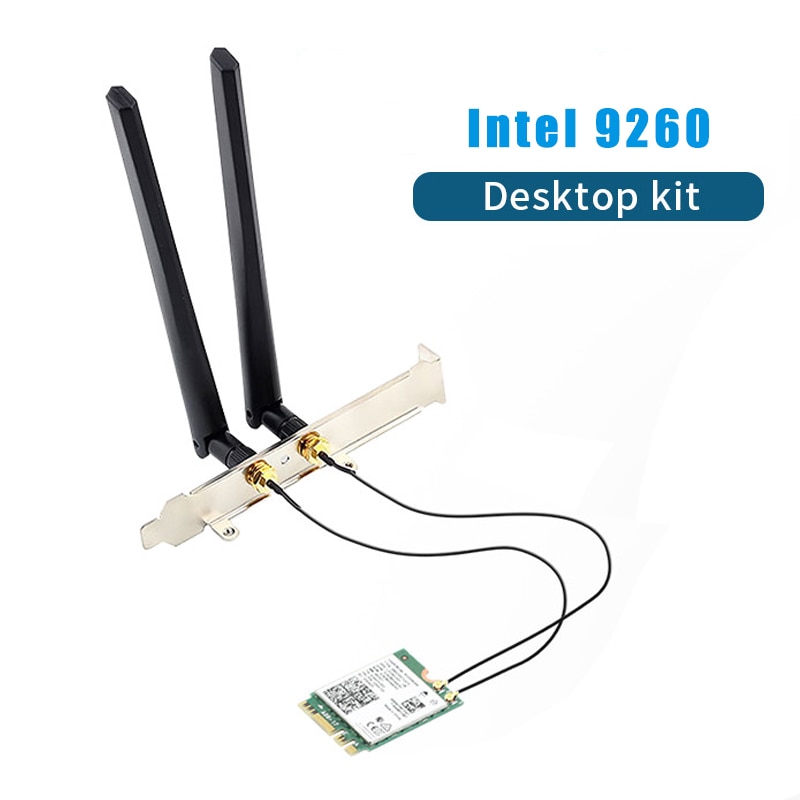 2030mbps intel 9260 kit de mesa cartão wi-fi bluetooth 5.0 802.11ac 2.4g/5g 9260ngw m.2 adaptador sem fio 2x 5dbi antena conjunto