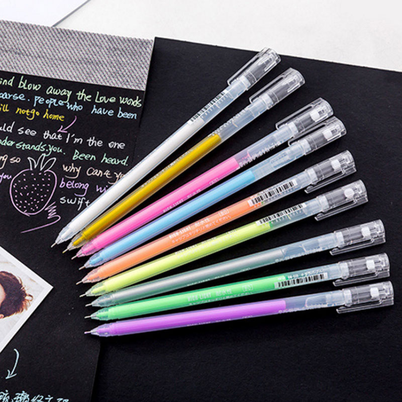 3/9 unids/set 0,6mm tinta blanca dorada plateada Color álbum de fotos bolígrafo de Gel papelería oficina lindo Scrapbooking pluma de gran capacidad para niños