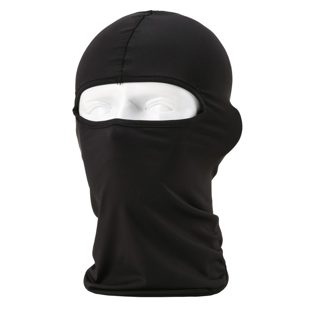 Máscara facial de ciclista de Lycra a prueba de polvo para hombres y mujeres, sombrero para bicicleta, motociclismo, protector facial, cinta para la cabeza antiviento: Black