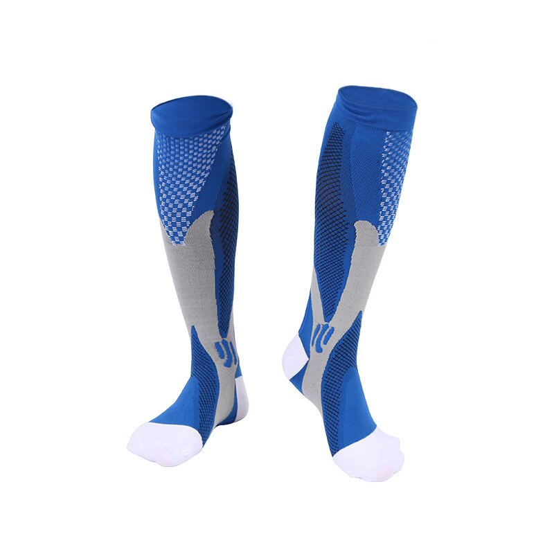 Meias sports elastic compression outdoor cycling male and female: Blue / L/XL