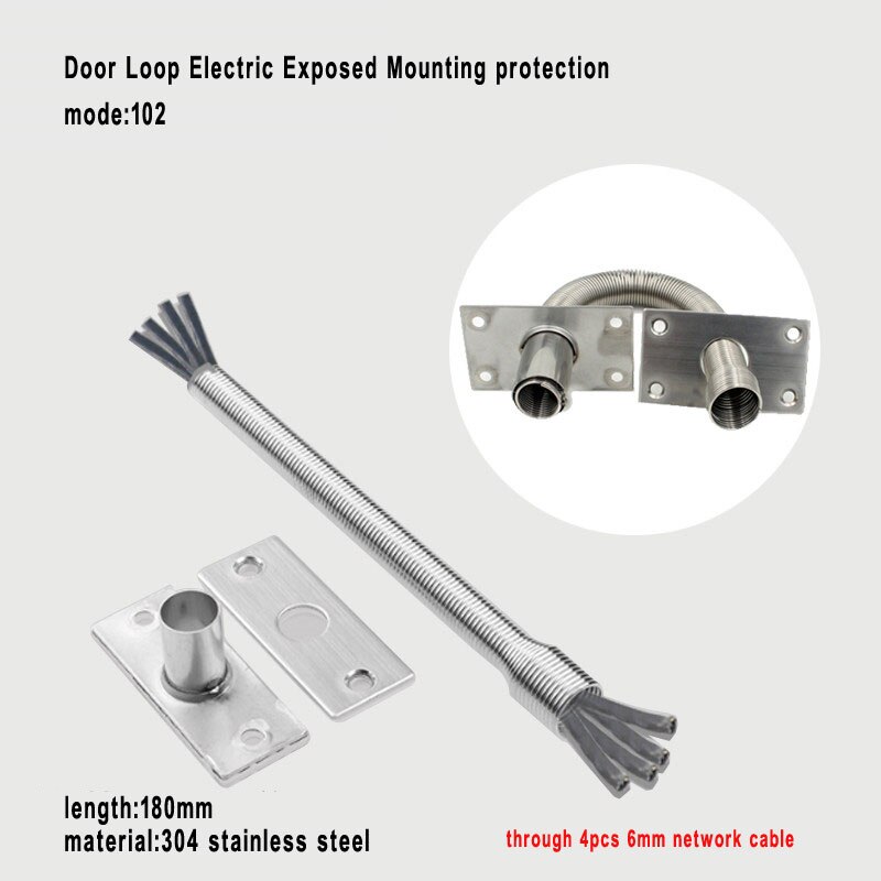 Door Loop Electric Exposed Mounting Protection Netable Wire Pipe Access Control Cable Crossing Device Metal Wire Spring: WHITE