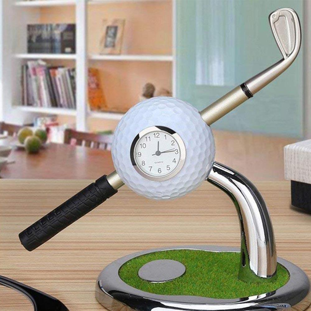 Mini bolígrafo con pelota de Golf de escritorio, soporte con bolígrafos de Golf, Juego de 2 piezas de Golf, recuerdo de gira, de novedad