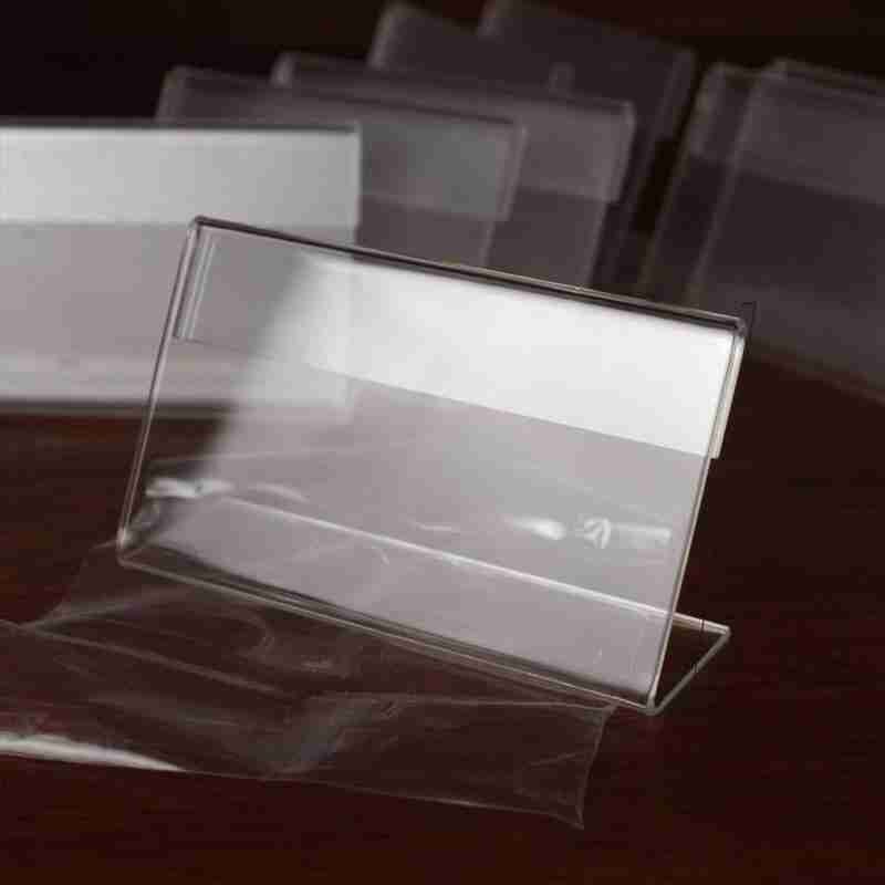5pcs Transparent Price Tag Clip Sign Stands Poster Racks Plastic Label Racks Clear Acrylic Sign Business Paper Holder