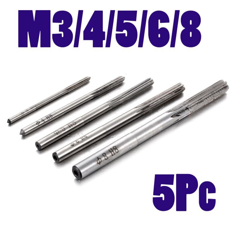 5 * M3-M8 escariador Manual Métrico H8 6 flautas CNC herramienta de corte de fresado Kit de piezas