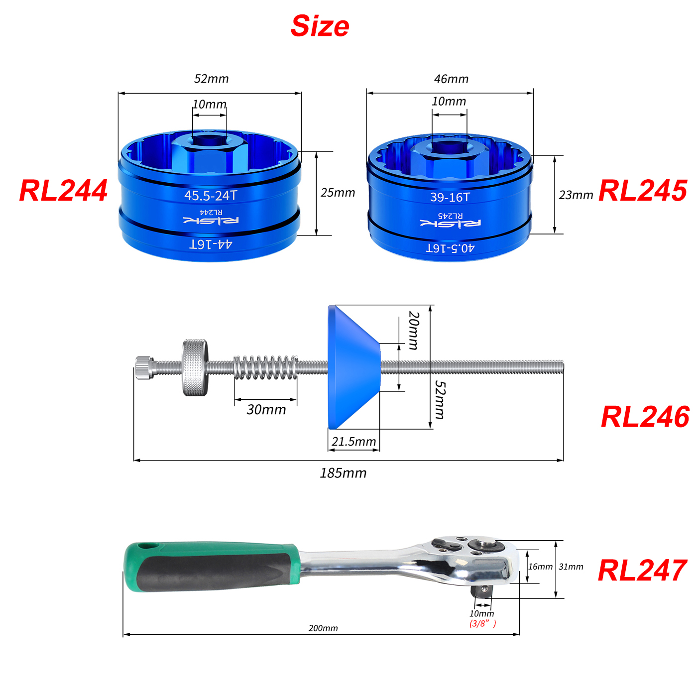 Risque vélo vélo BB support inférieur roulement outil de retrait clé à cliquet pour BB44 BB45.5 BB39 BB40.5