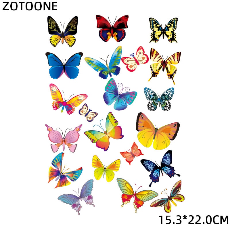 Vlinder Dier Patch Bloem Ijzer Op Patches Voor Kleding Sticker Voor Kleding T-shirt Heat Transfers Toepassingen Diy Applicaties