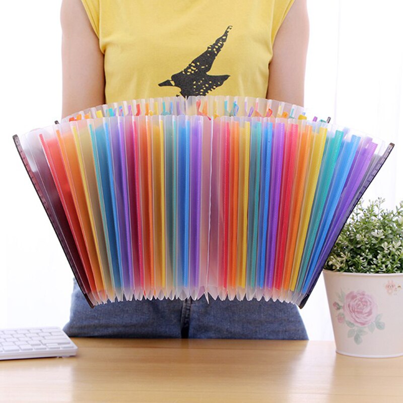 HWDID plastic A4/a4 expand document/file folder/organizer/case for documents/expanding/file foldable 24 pockets extension folder