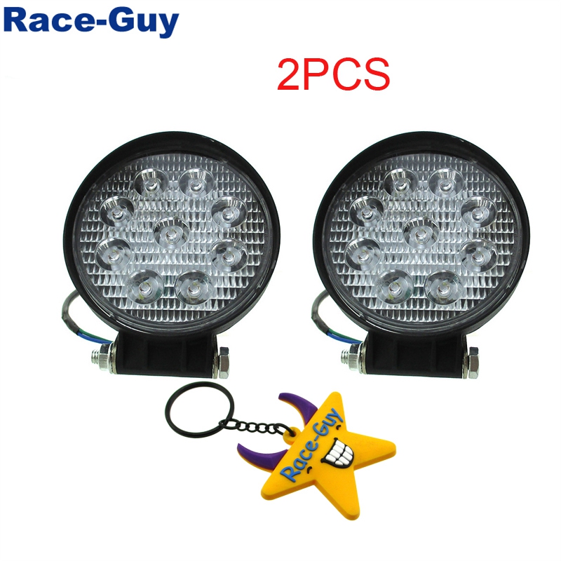 27w Flood Round LED Head Offroad Light For Trailmaster 150cc XRX XRS Dune Buggy SUV Truck ATV Quad UTV Go Kart