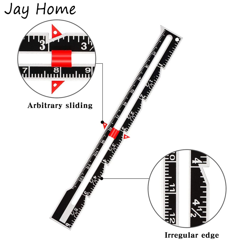 2/1PC Sliding Gauge Sewing Measuring Tool Aluminum Quilting Ruler for Knitting Crafting Sewing Beginner Hemming Measuring