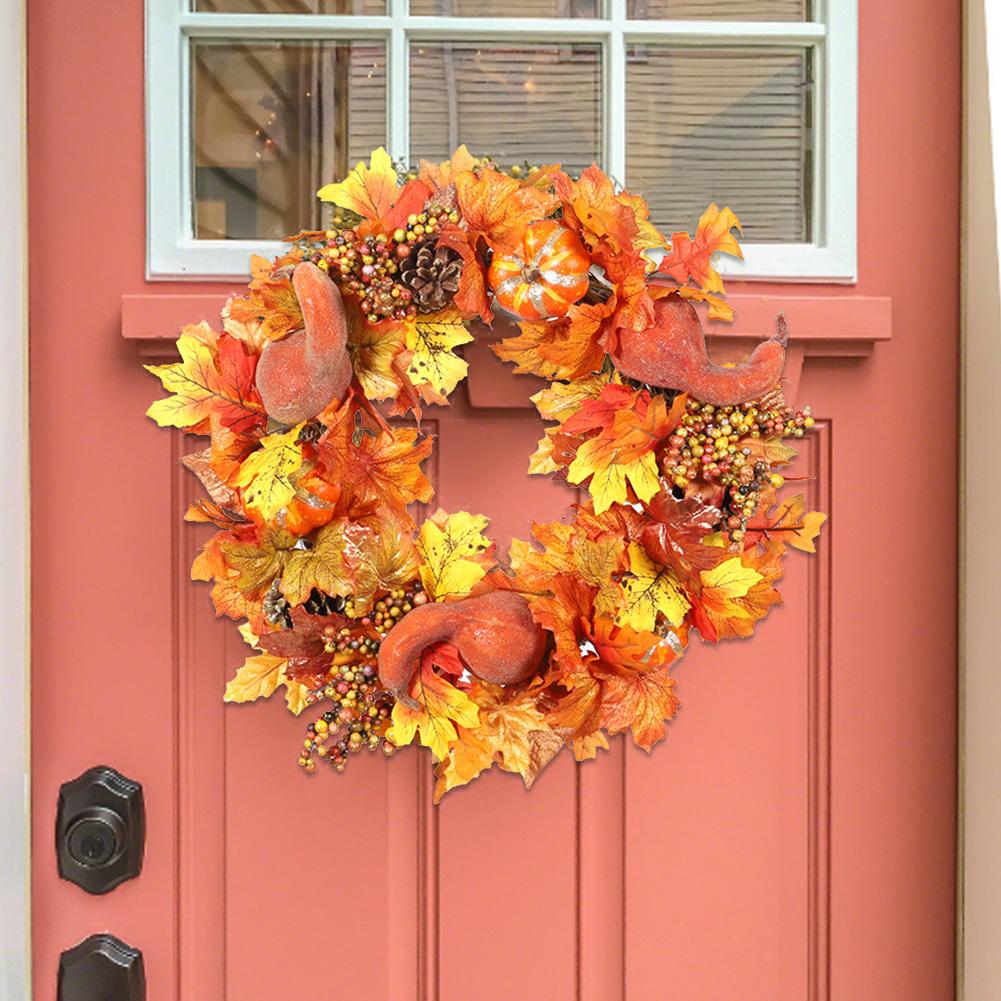 Guirnaldas artificiales de 45cm para decoración de puerta, para el hogar guirnalda, boda, Halloween