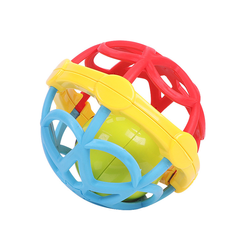 1 pcs Baby Rammelaars Zachte lijm DIY Educatief Multilaterale Rammelaar Bal Met Rammelaars Baby Hand Vangst Bal Speelgoed Bijtring Voor pasgeboren